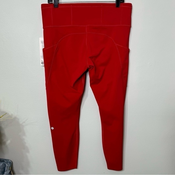 Lululemon Fast and Free High Rise Tights Dark Red Leggings 14 Nwt - Picture 5 of 9